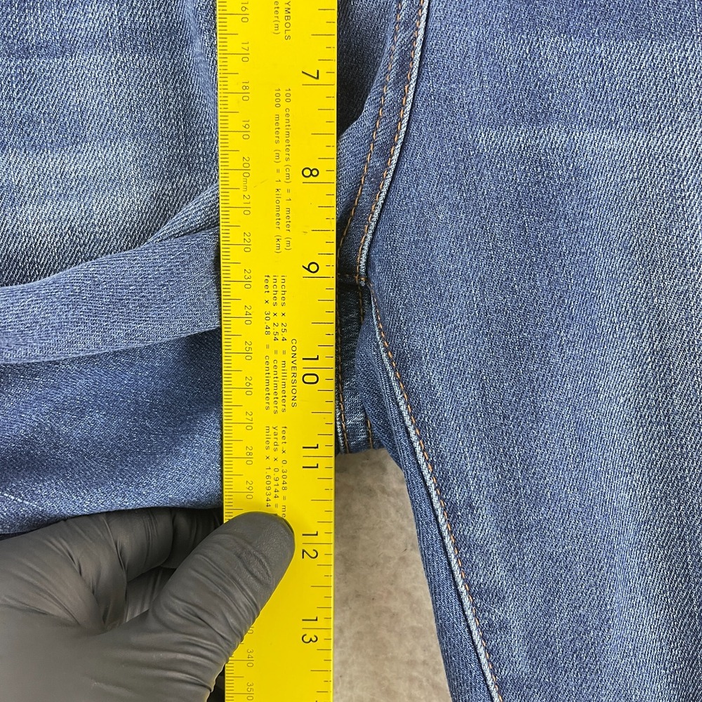 Boden Jeans Womens Size 8 Petite Blue Denim Knee Patchwork Slim Ankle Zip Casual - Picture 8 of 16